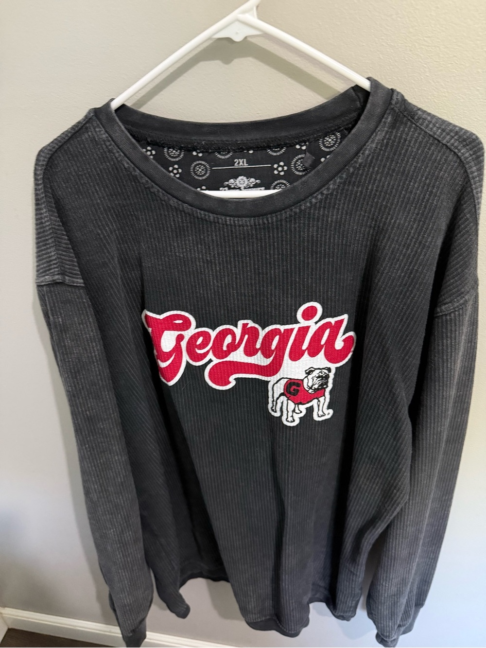 Georgia Script Pullover Sweatshirt - Charcoal